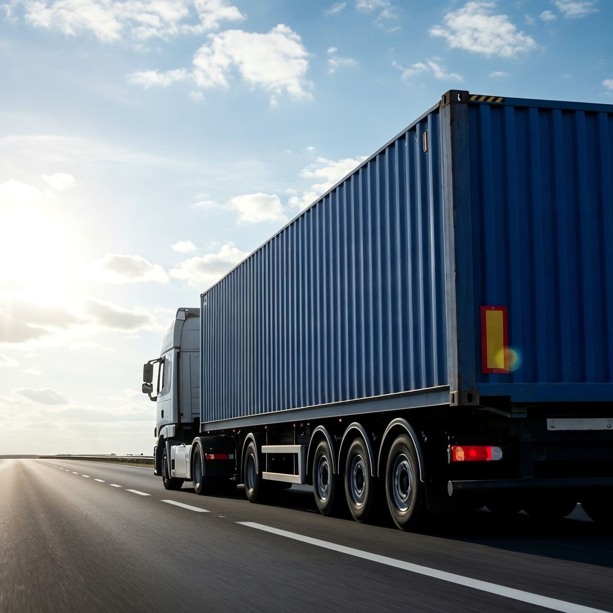 Camión con contenedor de Alianza Transportes circulando por la ruta